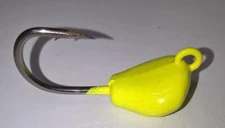 3 Tog Sheepshead Jigs 2/0 X-STRONG HOOK YELLOW CHARTREUSE Tautog Blackfish Hog