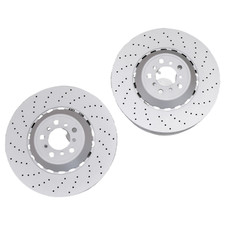 2×Front Vented & Drilled Disc Brake Rotors For BMW F10 F12 F13 M5 M6