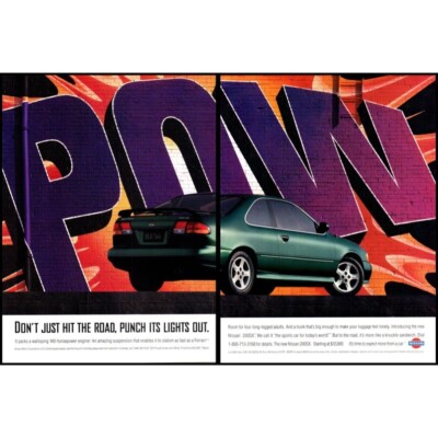 1995 Nissan 200SX SE-R Coupe 2 Page Vintage Print Ad Graffiti Wall
