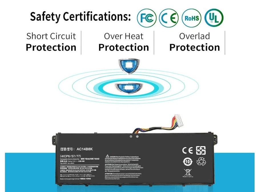 NUEVA OFERTA* Nueva Batería Original para Portátil Acer ES1-131 Series 15.2V 48Wh AC14B8K Foto 4 de 4