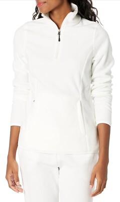 Damen Classic-Fit Langarm Viertel-Reißverschluss Polar Fleece Pullover Jacke-4XL