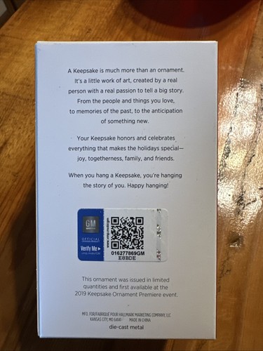 2019 Hallmark Ornament 1969 CHEVROLET CAMARO ZL1 50th Anniversary Limited Ed - Picture 2 of 2