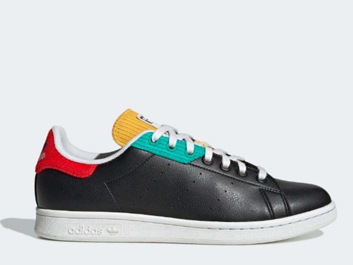 NEW Adidas Stan Smith Shoes, Core Black/Crystal White/Royal