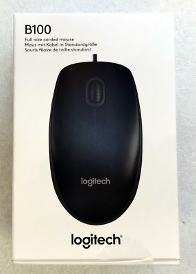 ORIGINAL LOGITECH FULL SIZE KABELGEBUNDENE USB OPTISCHE MAUS B100 PLUG & PLAY KOMPATIBEL