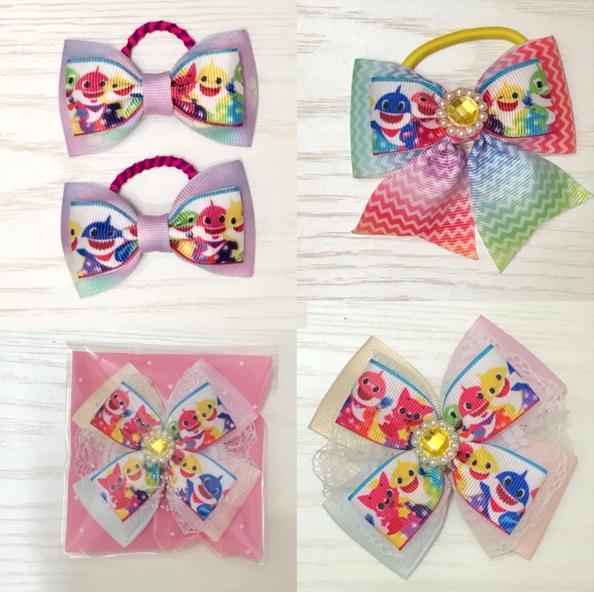 Baby shark cheap hair bows