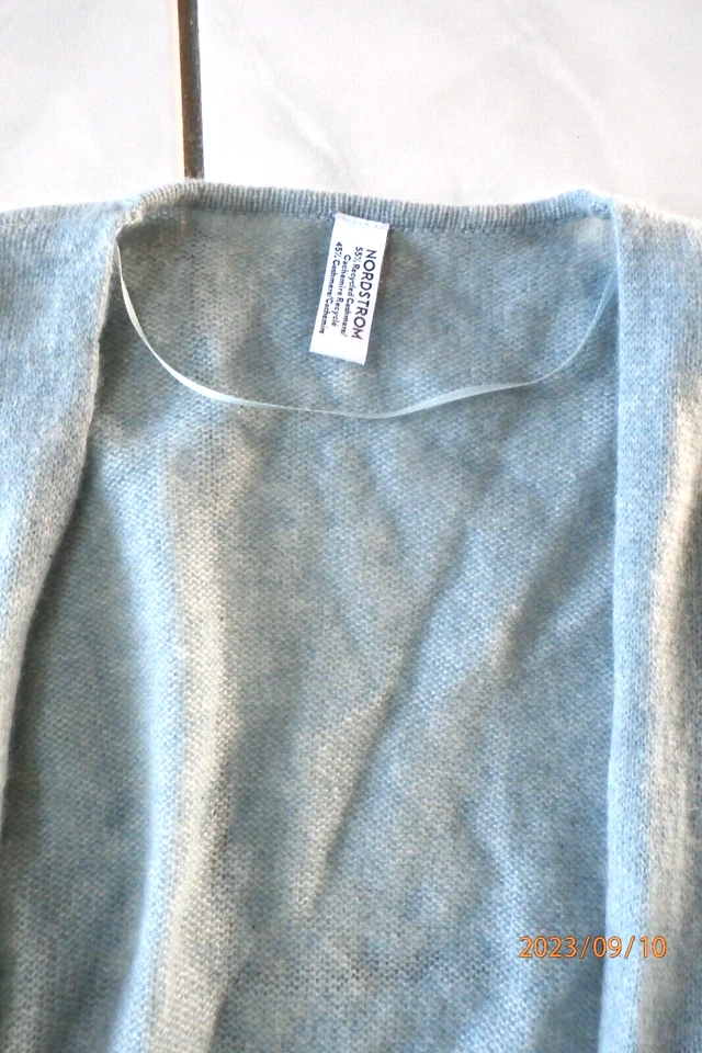 NORDSTROM кашемир синий шаль надежном пончо карманы один размер F694 - Изображение 2 из 4