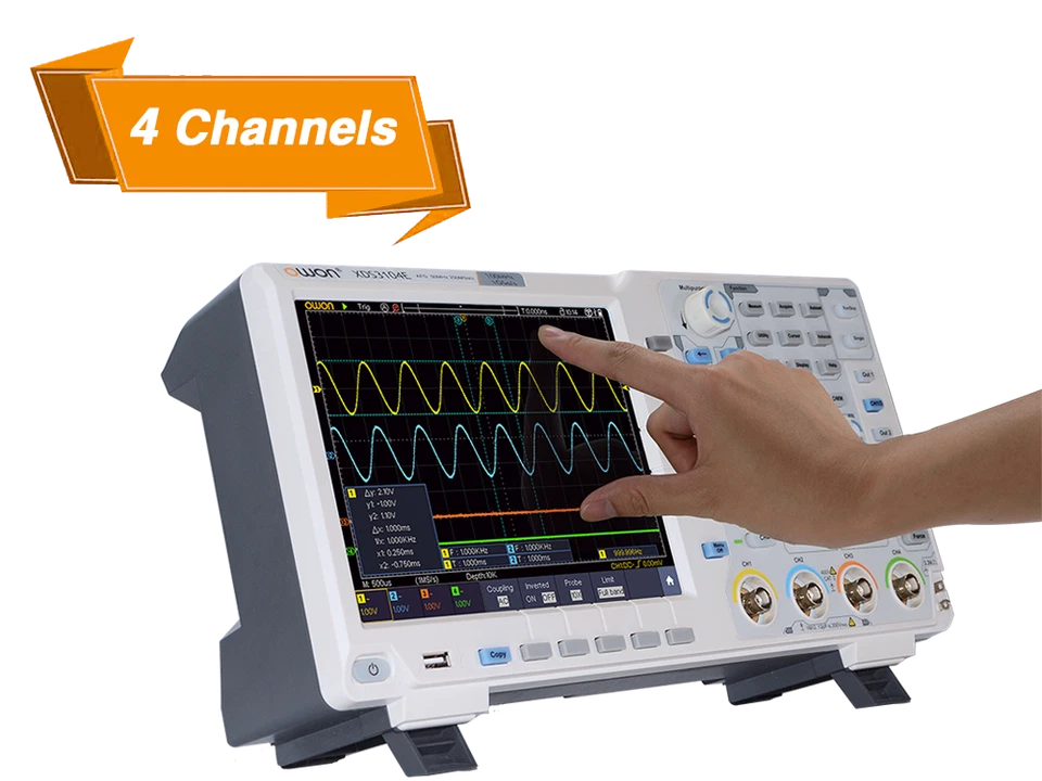  OWON XDS3104AE 100MHz 4-ch standard W/Touch/I2C/SPI / RS232 decoding / CAN dec  - Image 2 of 4