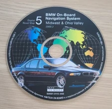 BMW GPS MAP NAVIGATION DVD DISC CD S0001-0115-008 DISC # 5 MIDWEST / OHIO