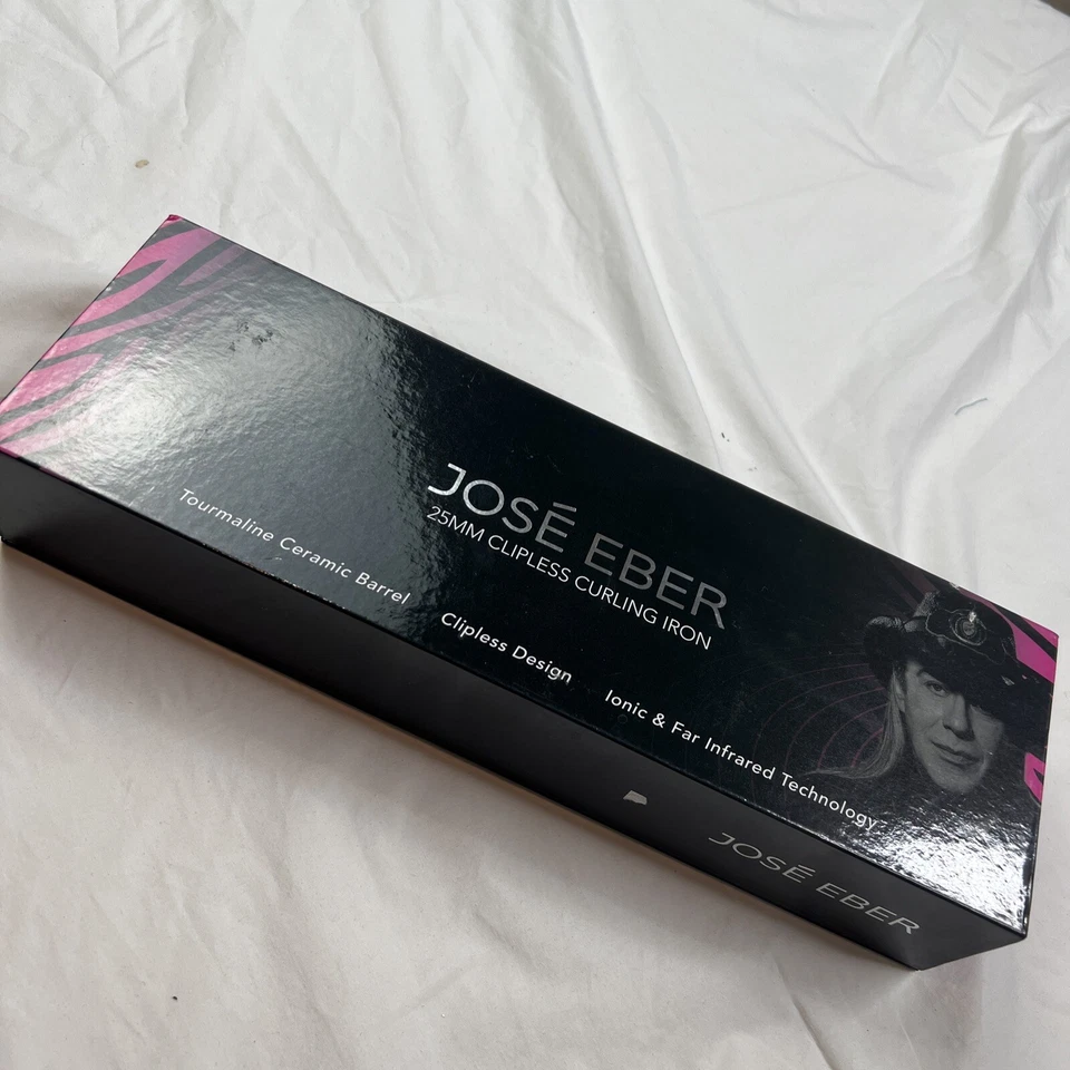 Jose Eber zebra Clipleas Curling Iron, Pink, 25mm  A09062. Glove missing - Image 3 of 4