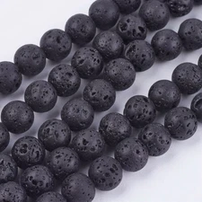 5 x Round 8mm Natural Lava Stone Bead Strands Hole 1mm about 50pcs/strand 15.7" 