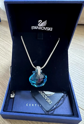 SWAROVSKI スワロフスキー シェル パール ブルー SWAROVSKI BLUE CRYSTAL SEA SHELL SCALLOP NECKLACE PENDANT CHAIN
