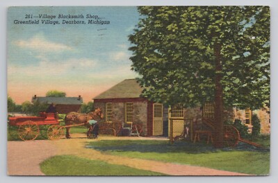 Village Blacksmith Shop Greenfield Village Dearborn Michigan Postcard