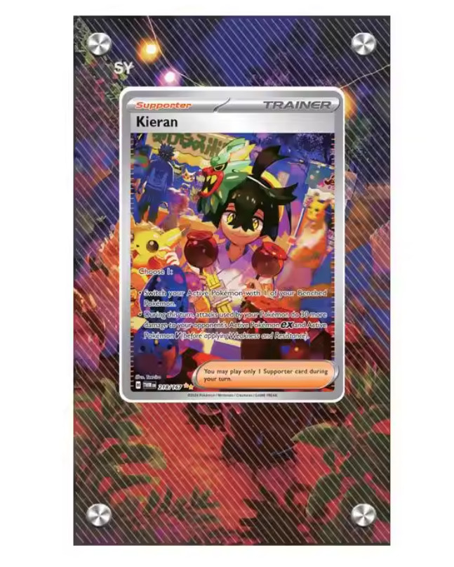 POKEMON TCG EXTENDED ART ACRYLIC CASE CARD KIERAN 218 TWILIGHT MASQUERADE L28