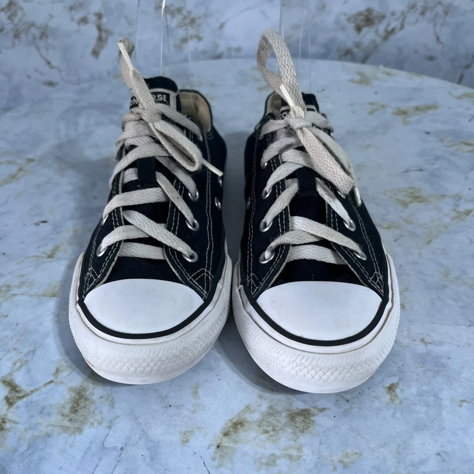 Converse All Star Chuck Taylor Youth Kids Size 2 Shoes Black White Low Sneakers - Image 3 of 4