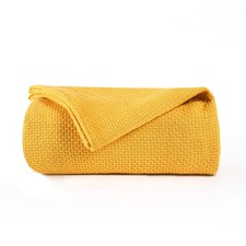 100 Cotton Bed Blanket Breathable Thermal King Size Soft Honeycomb Waffle Bl...