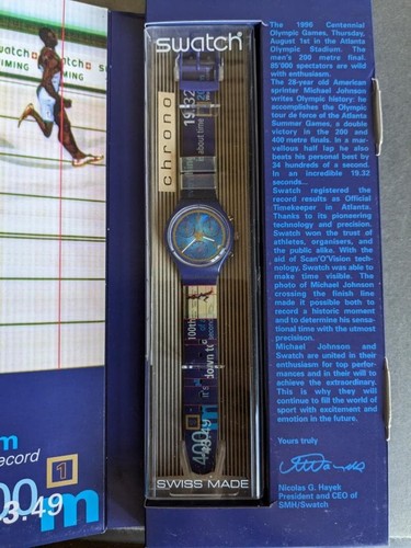 Michael Johnson Swatch Track and Field World Record SWATCH Watch Vintage
