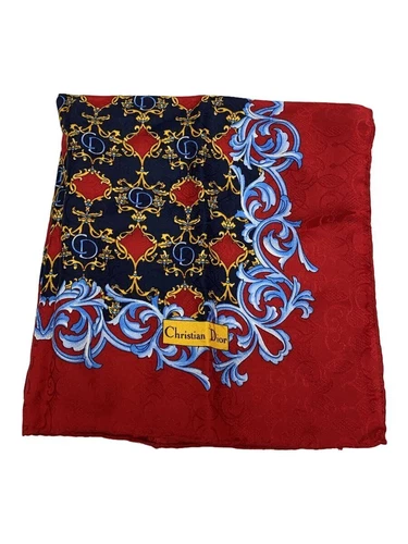 Foulard Christian Dior en soie rouge partout femme