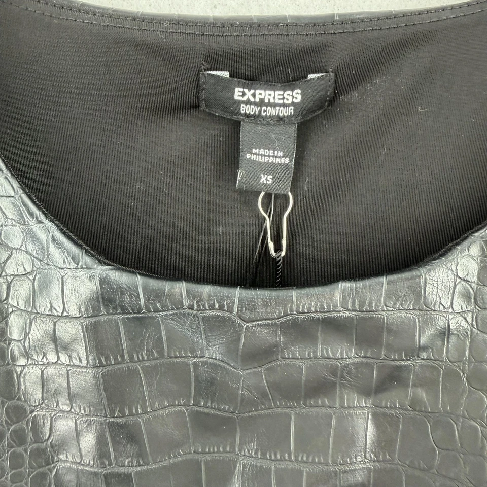 Body Express para mujer XS contorno corporal cocodrilo imitación cuero en relieve cremallera lateral Foto 3 de 4