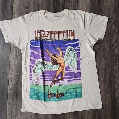Vintage Led Zeppelin Swan Song Shirt XL Single Stich White