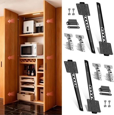 20inch Pocket Door Slides with Hinges,Pocket Cabinet Door Hardware Kit,Space....