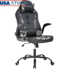 Ergonomic PC Gaming Chair Swivel Desk Chair W/ Lumbar Support & Flip Up Arms New