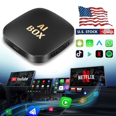 Wireless CarPlay AI box Android Auto WIFI Adapter Converter w/Netflix YouTube