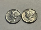 2-1944-D Mercury Dimes/Silver/VF++ #10766