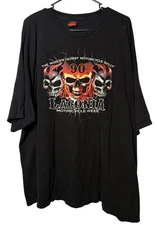 Laconia Motorcycle Week 2013 Biker Tee Men’s Size 3X Skull Flames Double Sided