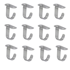 12-Pack Stainless Steel Ceiling Hooks Screw Mount Under-Shelf Coat Hook Hanger