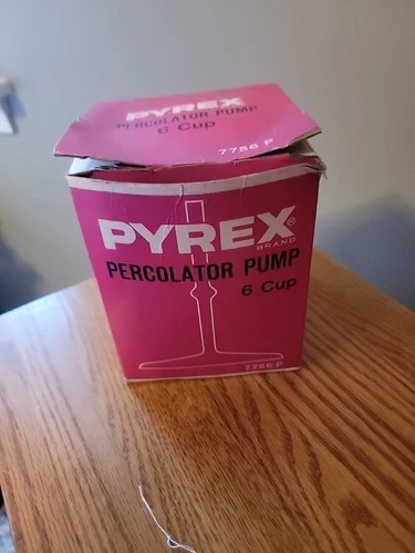 Vintage Pyrex Percolator 7756 6 Cup Coffee Pot Replacement Glass stem w/ box