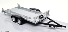 Cararama 1/43 Car Trailer Twin Axle Silver Diecast for Scale Model Cars