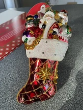 Christopher Radko - Stocked With Joy #1017651 Santa Stocking, brand new w/ tags