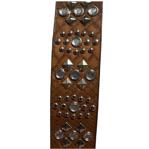 Cintura Western Sliver Strass Marrone 100% Poliuretano Donna Taglia L Nuova Vintage - Foto 9 di 11