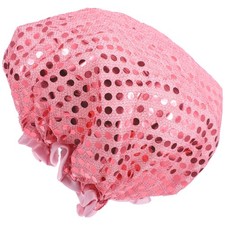 Double Shower Cap Sequin Hair Cap Exquisite Sequin Bath Cap Printing Shower Cap