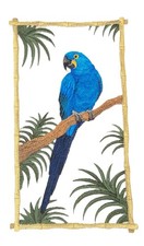 Hyacinth Macaw Panel Embroidered Iron On Patch â Tropical Bird Applique for Ja