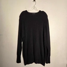 Vintage Liz Baker Black Lambswool Angora Beaded Neckline Sweater 2X Elegant Chic