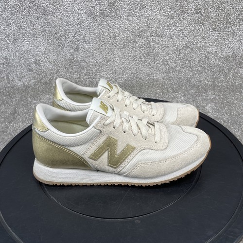 New Balance Shoes Womens Size 6 B 620v2 Beige Gold Salt Leather Running Sneakers