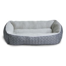 Large Dog Bed, Bolster Dog Bed for Large Dogs, 36" x 27", Black and Gray