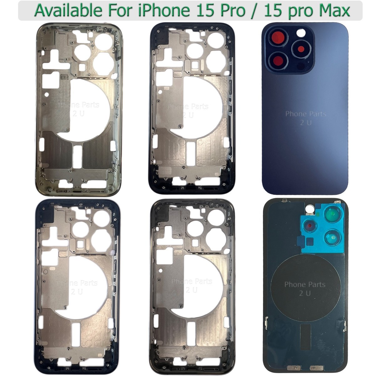 For Apple iPhone 15 Pro / Max Replacement Housing Frame With Back