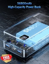 56800mAh Power Bank PD 22.5W Fast Charge Black Travel