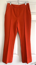 Veronica Beard Pants Womens 8 Flame Orange Tani Crepe Kick Flare Ankle NwT