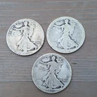 Lot of (3) Walking Liberty Silver Half Dollars