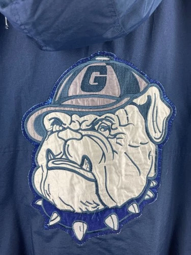 Vintage 90s Starter Georgetown Hoyas Navy Hooded Jacket Size XL - Picture 3 of 10