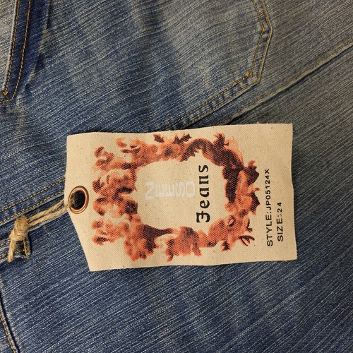 NEESO Jeans donna taglia 24 blu denim salopette tuta volante denim pagliaccetto - Foto 7 di 16