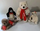 Lot Of 4 Coca Cola Plush Polar Bears, Penguin And Seal Vintage