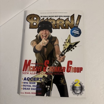 BURRN! February 2021 issue Michael Schenker Band Stickers Axl Rose Poster