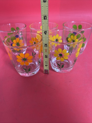 Vintage Hazel Atlas 1/2 Pint Breakstone Sour Cream Glasses Great Colors - Picture 3 of 6