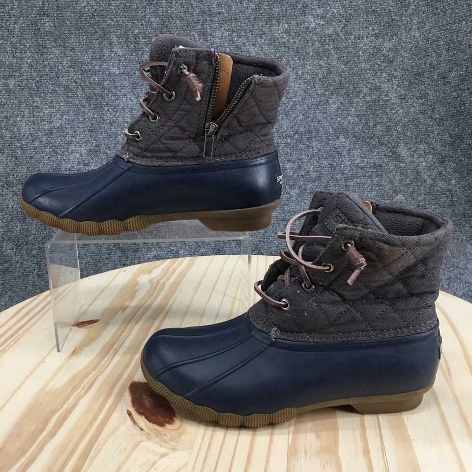 Botas Sperry Mujer 5.5 M Acolchadas Agua Salada Lluvia Pato Bota STS99152 Azul Gris Foto 2 de 4