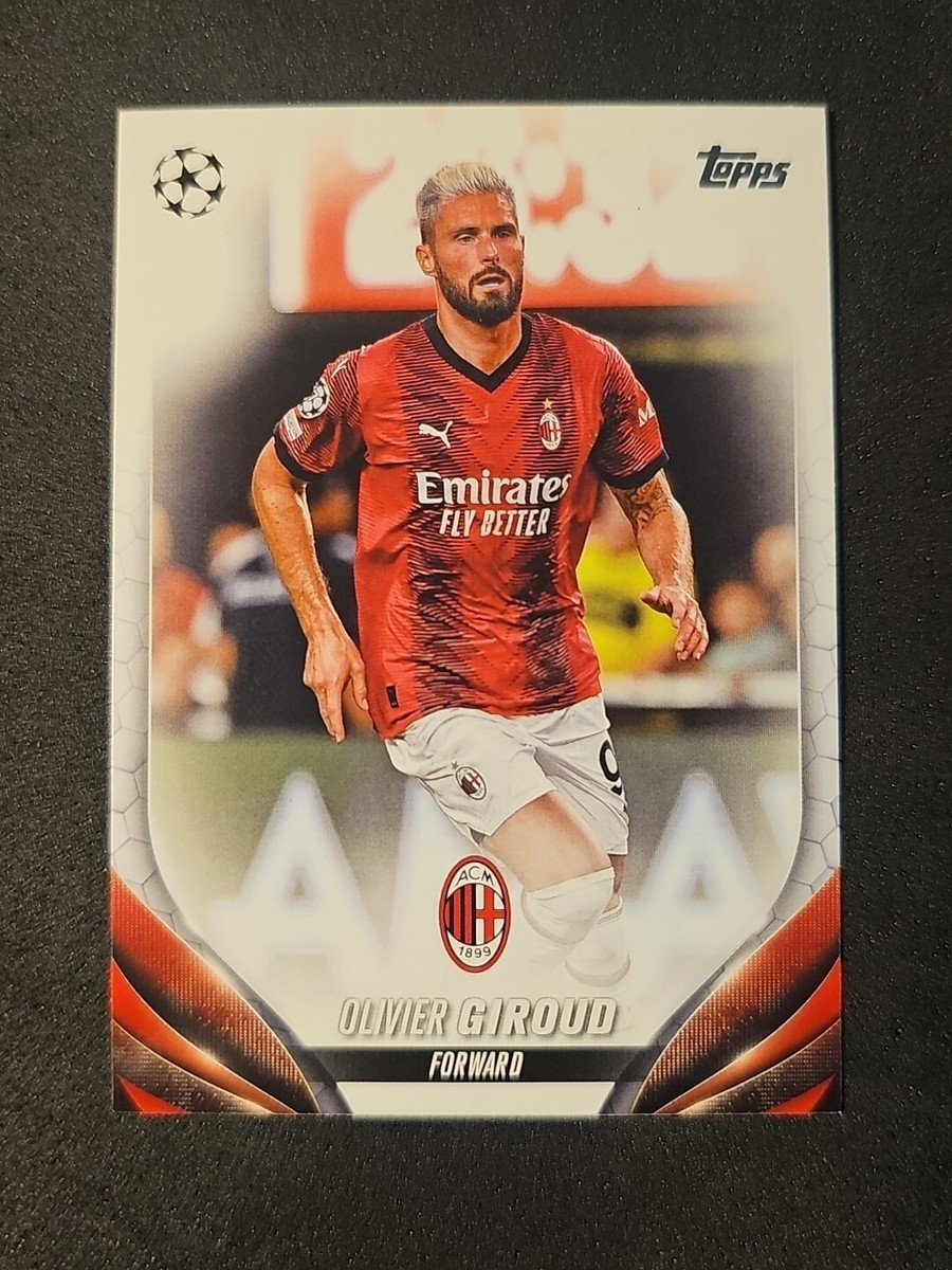 Olivier Giroud 2023-24 Topps Finest UEFA Refractor Auto AC Milan