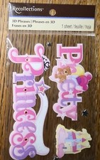 Recollections Pretty Princess Title Tiara Castle Disney Mickey Balloon Stickers